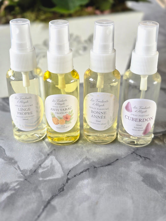 Spray parfumé sans alcool 50 ml – Brume d’intérieur & linge – Fait main - Les Fondants d'Aliyah - Parfum d'ambiance