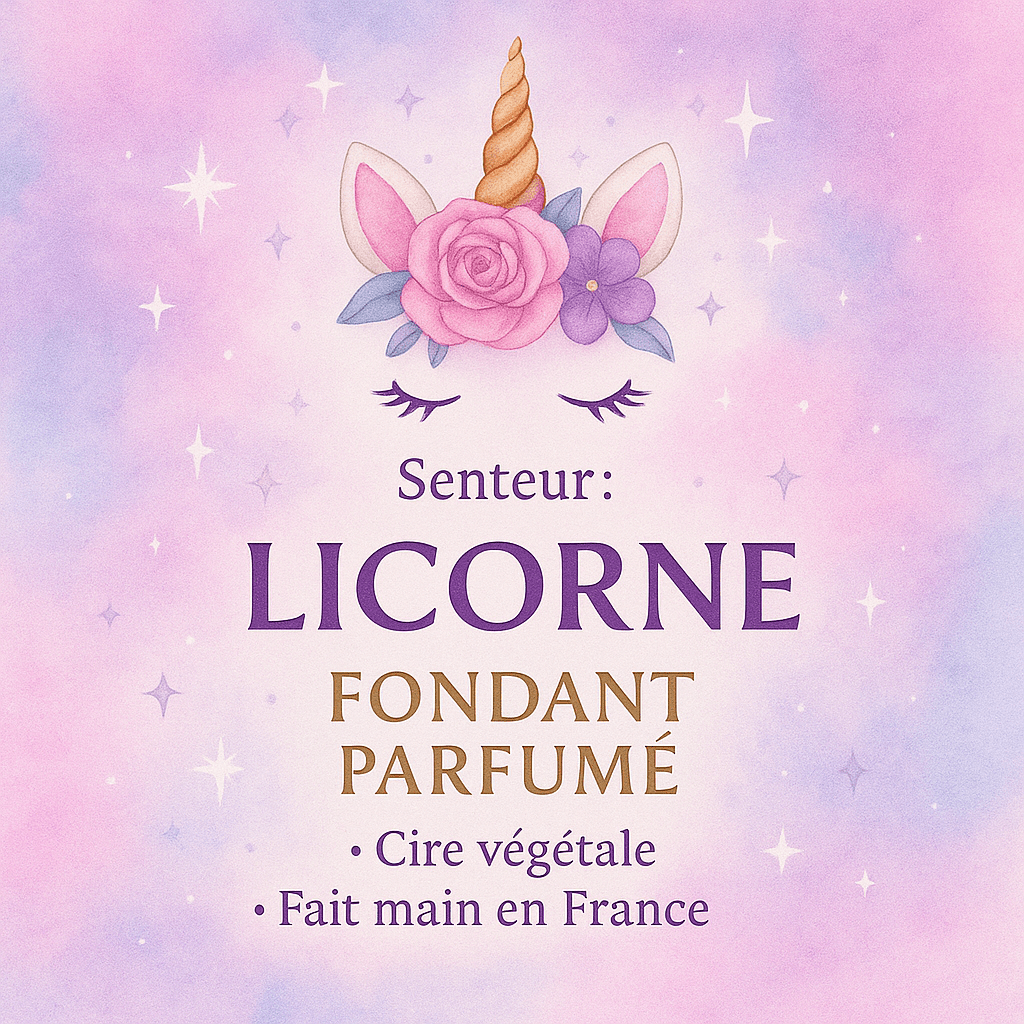 Fondant parfumé Licorne - Magie sucrée et Cire végétale artisanale - Les Fondants d'Aliyah - Fondant parfumé