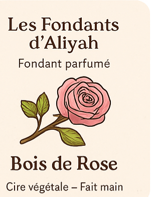 Fondant parfumé Bois de rose - Cire végétale artisanale élégance florale et Boisée - Les Fondants d'Aliyah - Fondant parfumé