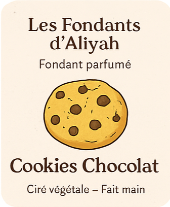 Fondant parfumé Cookies chocolat - Cire végétale artisanale et gourmande - Les Fondants d'Aliyah - Fondant parfumé