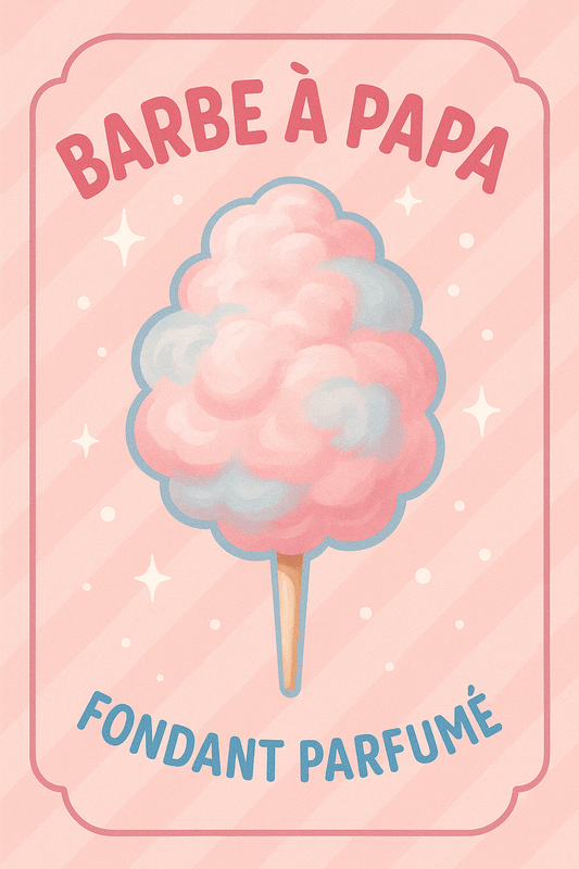Fondant parfumé Barbe à papa - Cire végétale artisanale et gourmandise enchantée - Les Fondants d'Aliyah - Fondant parfumé
