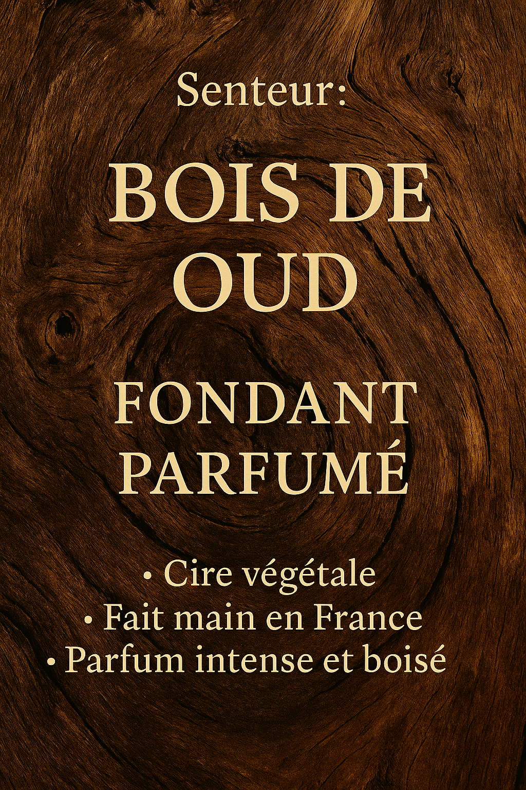 Fondant parfumé Bois de oud - Elegance orientale et cire végétale artisanale - Les Fondants d'Aliyah - Fondant parfumé