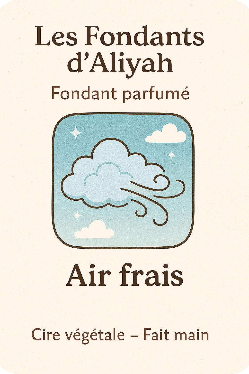 Fondant parfumé Air frais - Pureté et fraîcheur en cire végétale artisanale - Les Fondants d'Aliyah - Fondant parfumé