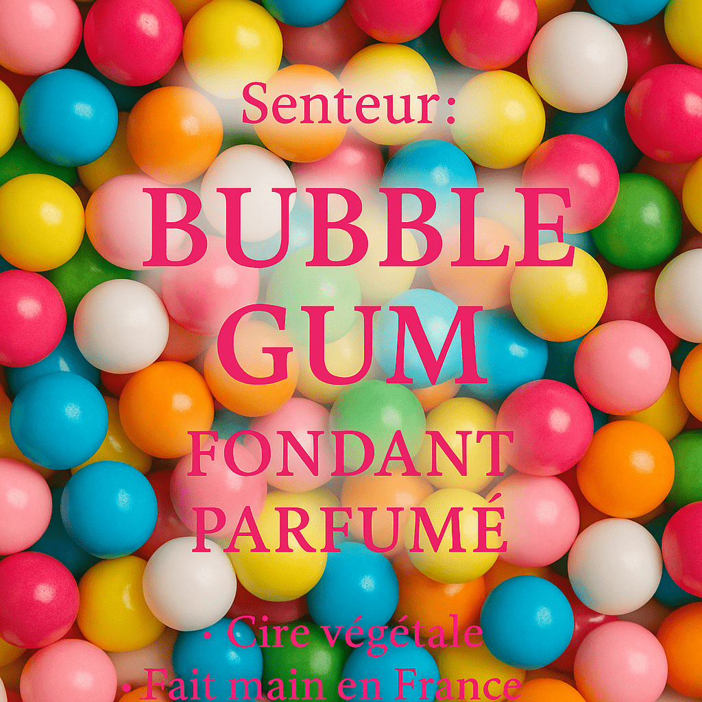 Fondant parfumé Bubble gum - Cire végétale artisanale et parfum régressif et sucré - Les Fondants d'Aliyah - Fondant parfumé