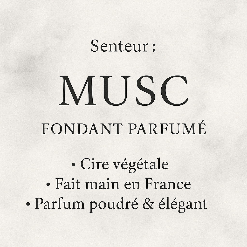 Fondant parfumé Musc - Douceur pure et apaisante en cire végétale - Les Fondants d'Aliyah - Fondant parfumé