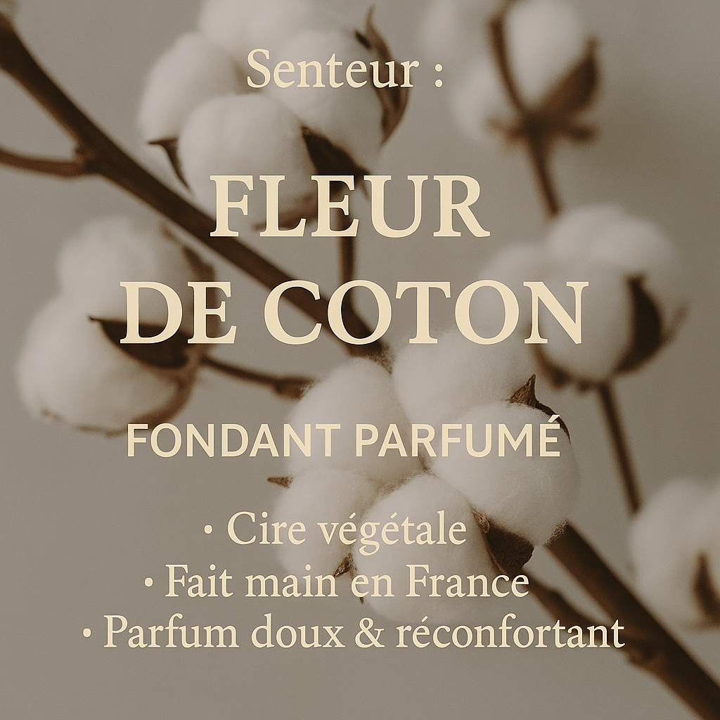 Fondant parfumé Fleur de coton - Douceur propre et cire végétale artisanale - Les Fondants d'Aliyah - Fondant parfumé