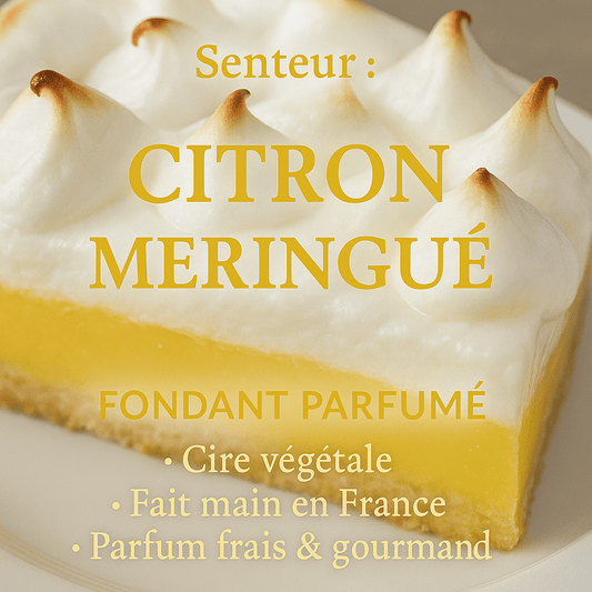 Fondant parfumé Citron meringué - Cire végétale artisanale et gourmandise acidulée - Les Fondants d'Aliyah - Fondant parfumé
