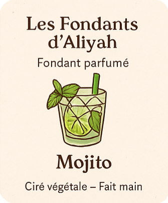 Fondant parfumé Mojito - Cire végétale artisanale et fraîcheur mentholée - Les Fondants d'Aliyah - Fondant parfumé