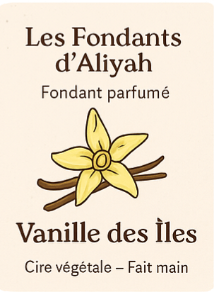 Fondant parfumé Vanille des îles - Cire végétale artisanale - Les Fondants d'Aliyah - Fondant parfumé