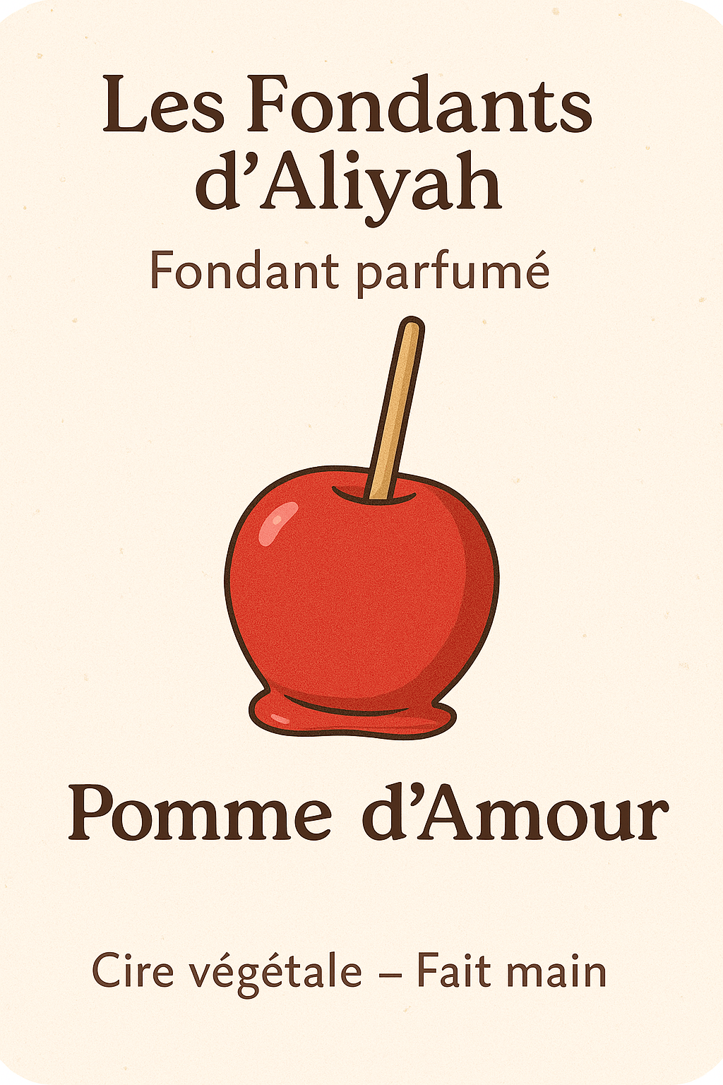 Fondant parfumé Pomme d'amour - Cire végétale artisanale - Les Fondants d'Aliyah - Fondant parfumé