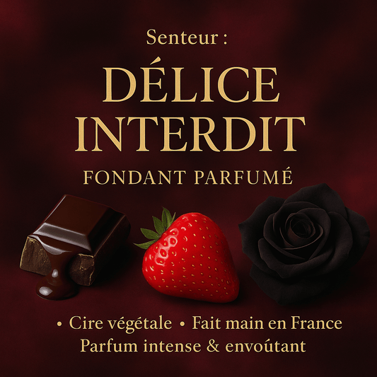 Fondant parfumé Délice Interdit – Cire végétale artisanale – Gourmand fruité et floral - Les Fondants d'Aliyah