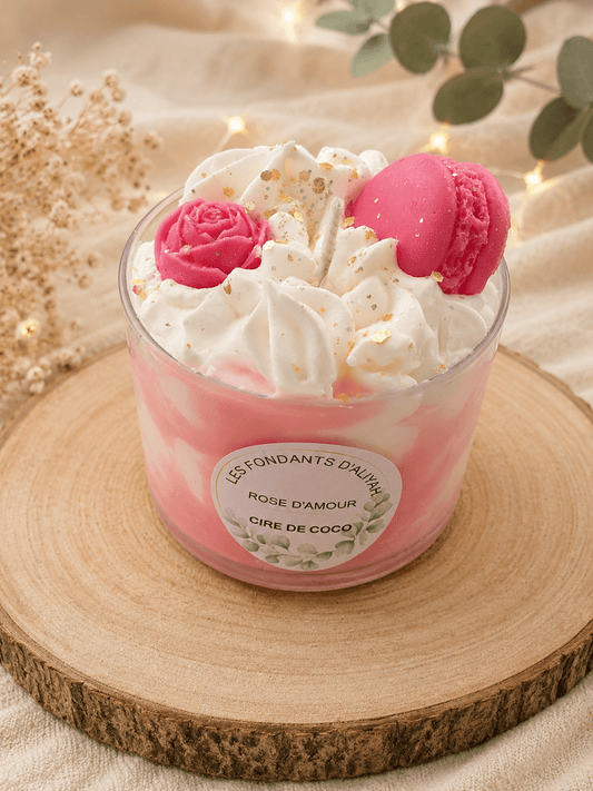 Bougie gourmande parfumée – Cire de coco – Bougie chantilly artisanale - Les Fondants d'Aliyah - Bougie parfumée