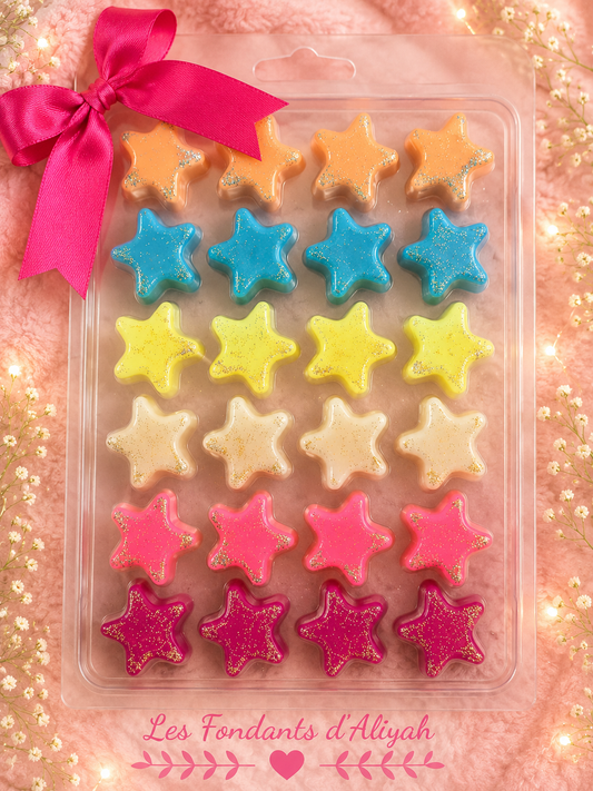 🌟 Coffret Clamshell – 24 Étoiles Parfumées - Cire de végétale artisanale - Les Fondants d'Aliyah - Fondant parfumé