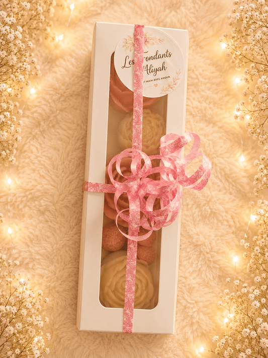 Coffret fondants parfumés fleurs – Cire de coco – Bouquet parfumé artisanal – Cadeau élégant – Fondants parfumés - Les Fondants d'Aliyah - Coffrets fondants parfumés