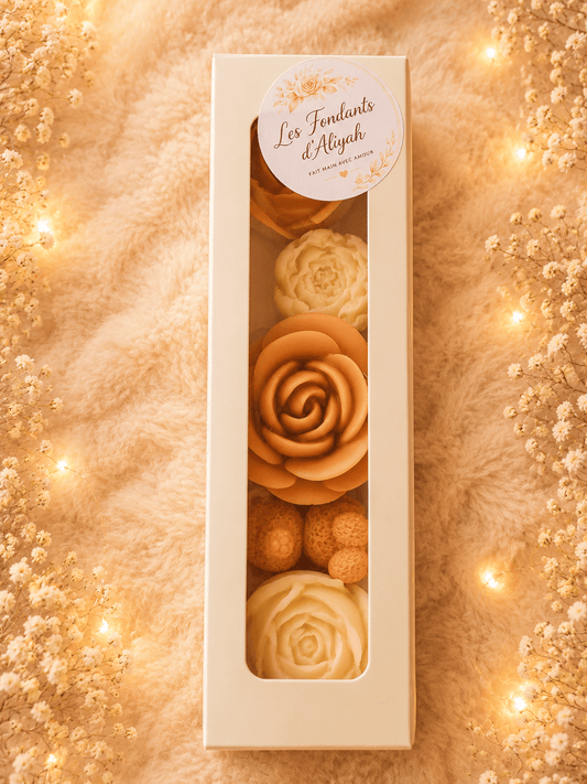 Coffret fondants parfumés fleurs – Cire de coco – Bouquet parfumé artisanal – Cadeau élégant – Fondants parfumés - Les Fondants d'Aliyah - Coffrets fondants parfumés
