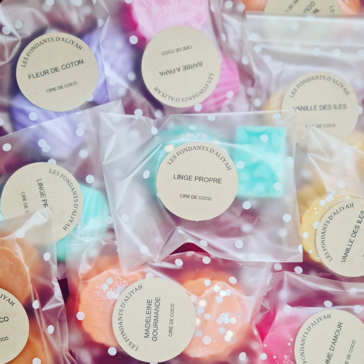 Lot de 20 fondants parfumés - Cire végétale artisanale - Les Fondants d'Aliyah - Fondants parfumés
