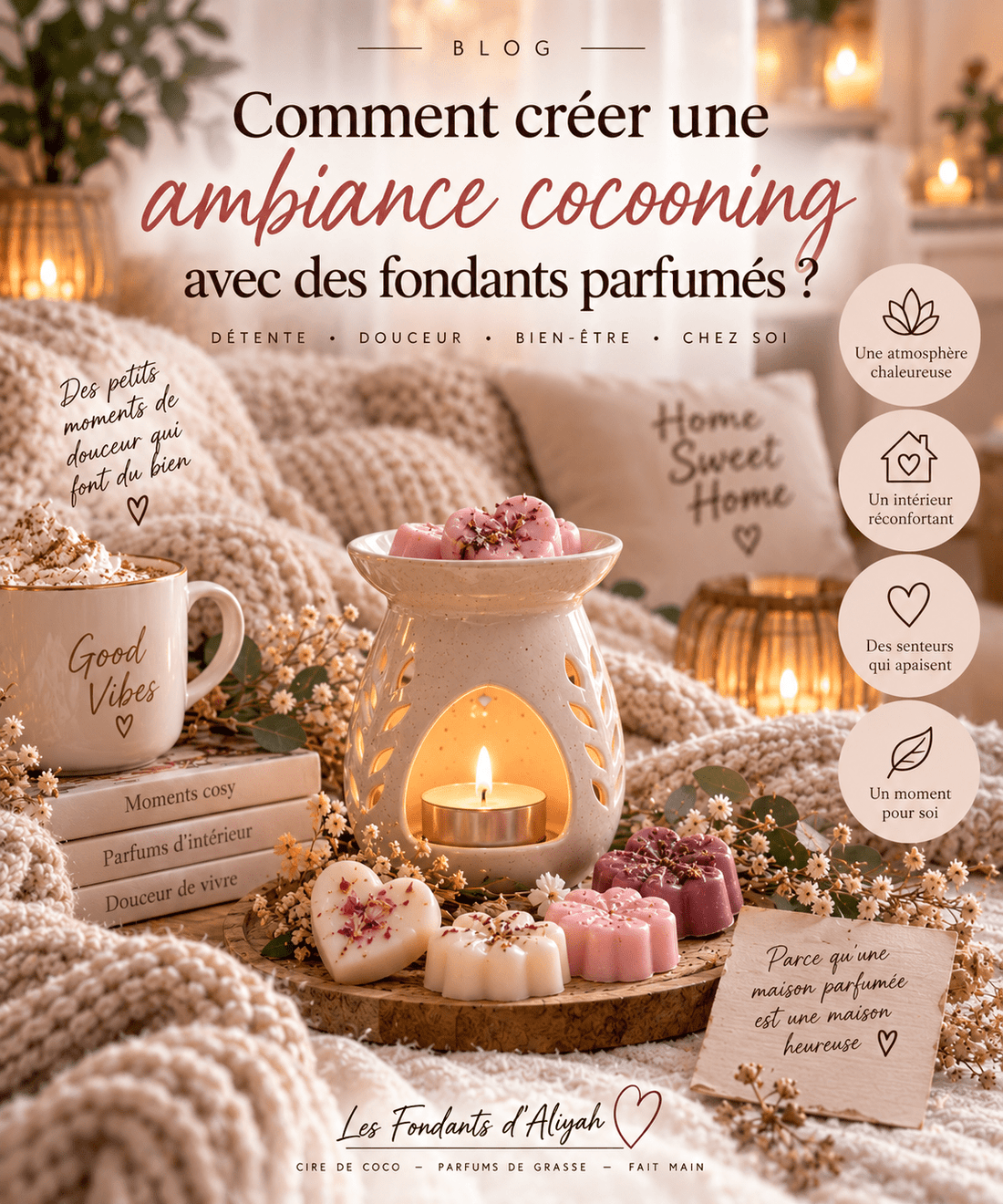 Comment créer une ambiance cocooning avec des fondants parfumés ? - Les Fondants d'Aliyah