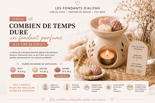 Combien de temps dure un fondant parfumé à la cire de coco ? - Les Fondants d'Aliyah