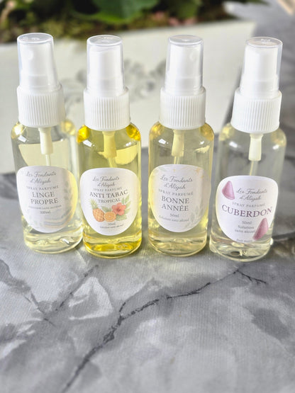 Spray parfumé sans alcool 50 ml – Brume d’intérieur & linge – Fait main - Les Fondants d'Aliyah - Parfum d'ambiance
