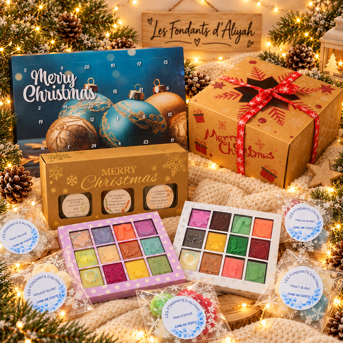 Collection de Noël 2026 – calendriers, coffrets, diffuseurs et fondants parfumés Les Fondants d’Aliyah