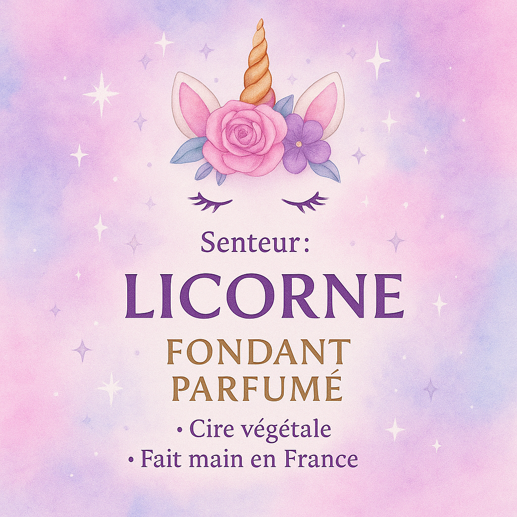 Fondant parfumé Licorne- Magie sucrée et Cire végétale artisanale