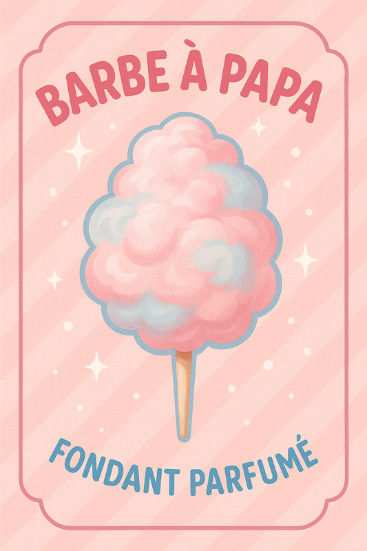 Fondant parfumé Barbe à papa - Cire végétale artisanale et gourmandise enchantée
