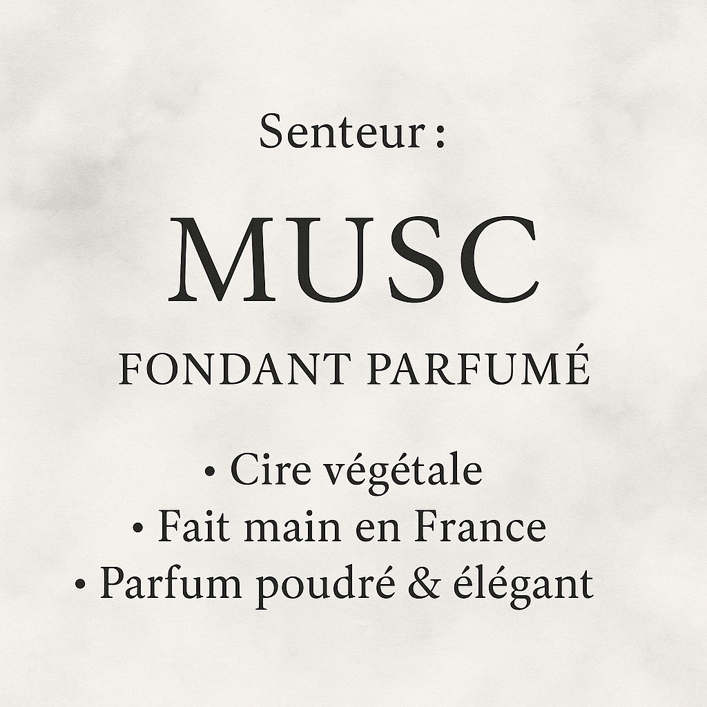 Fondant parfumé Musc artisanal

Tablette senteur musc blanc

Fondants parfumés élégants Les Fondants d’Aliyah
