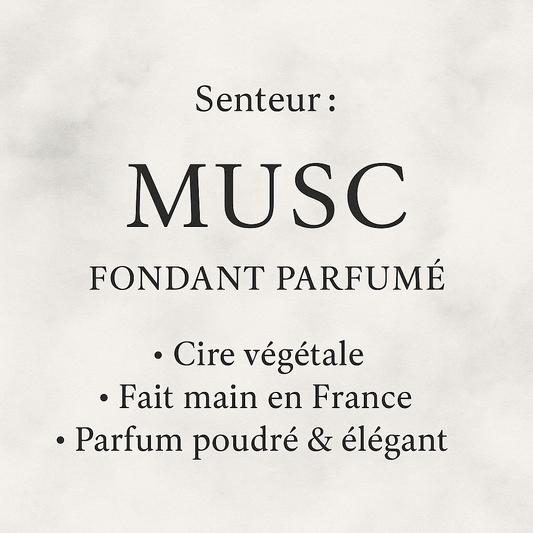 Fondant parfumé Musc artisanal

Tablette senteur musc blanc

Fondants parfumés élégants Les Fondants d’Aliyah
