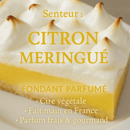 Fondant parfumé Citron meringué - Cire végétale artisanale et gourmandise acidulée - Les Fondants d'Aliyah - Fondant parfumé