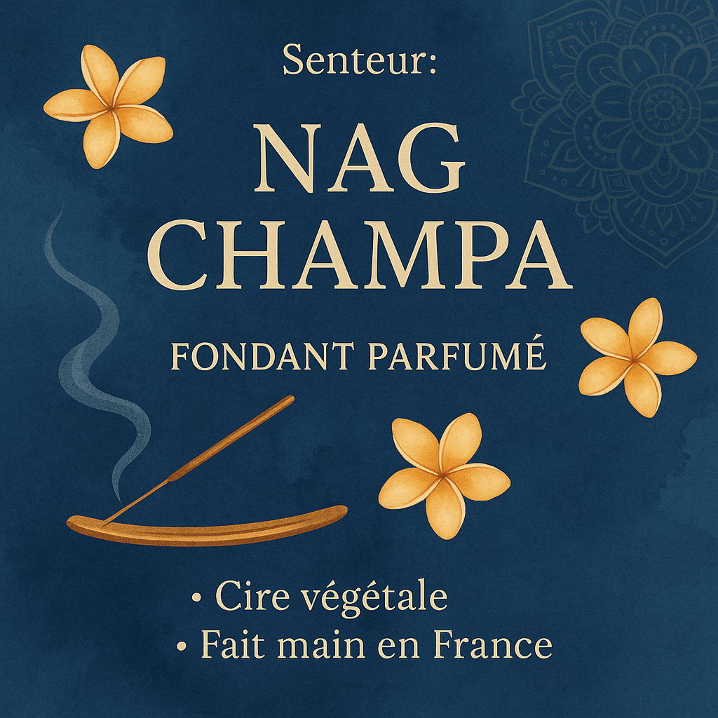 Fondant parfumé Nag Champa – Cire végétale artisanale – Encens indien apaisant - Les Fondants d'Aliyah - Fondants parfumés