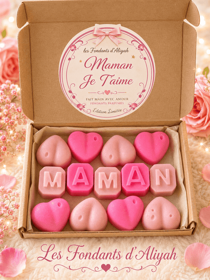 Coffret fondants parfumés "Maman Je t’aime" – Cadeau Fête des Mères – Cire de coco – Fait main - Les Fondants d'Aliyah - Coffrets fondants parfumés