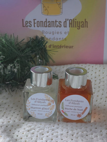 Coffret Noël : Lot de 3 Diffuseurs à Bâtonnets 50 ml | Edition Merry Christmas | Les Fondants d’Aliyah - Les Fondants d'Aliyah - Parfum d'ambiance