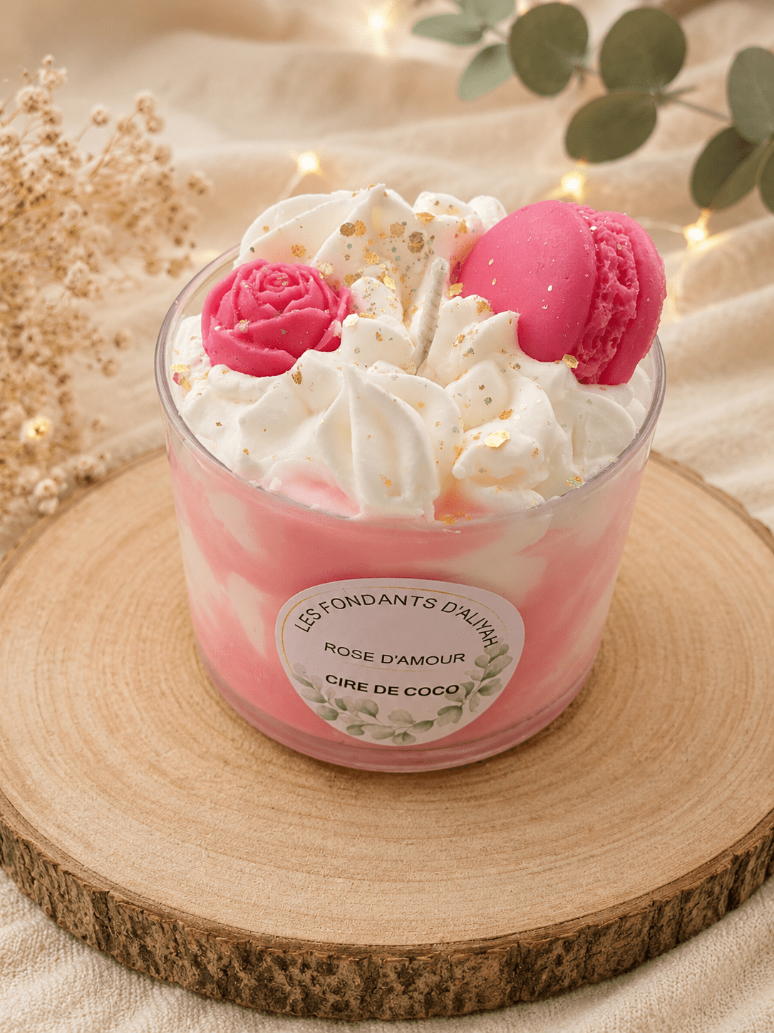 Bougie gourmande parfumée – Cire de coco – Bougie chantilly artisanale - Les Fondants d'Aliyah - Bougie parfumée