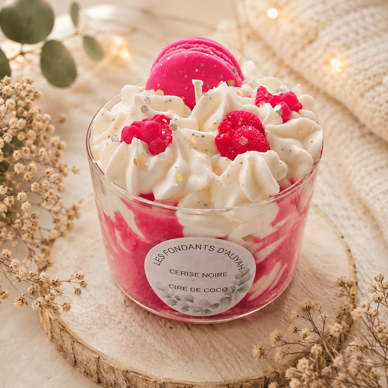 Bougie gourmande parfumée – Cire de coco – Bougie chantilly artisanale - Les Fondants d'Aliyah - Bougie parfumée
