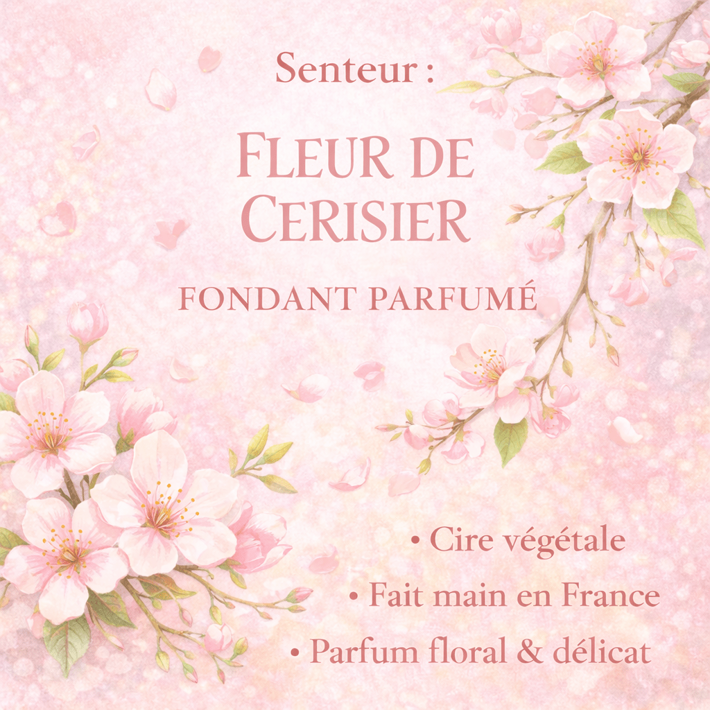 Fondant parfumé Fleur de cerisier - Cire végétale artisanale - Les Fondants d'Aliyah - Fondants parfumés