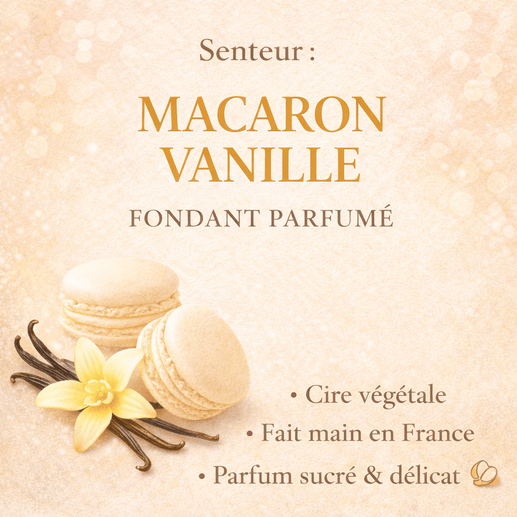 Fondant parfumé Macaron vanille - Cire végétale artisanale - Les Fondants d'Aliyah - Fondants parfumés