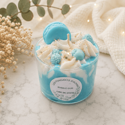 Bougie gourmande parfumée – Cire de coco – Bougie chantilly artisanale - Les Fondants d'Aliyah - Bougie parfumée