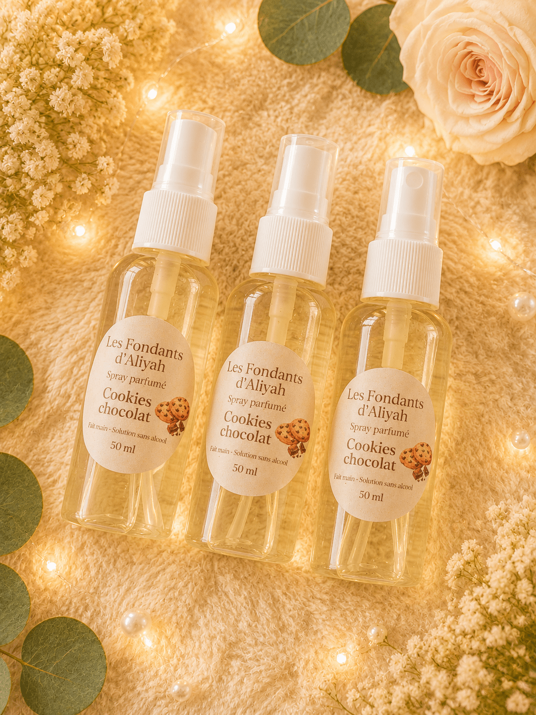 💖Spray parfumé sans alcool 50 ml – Brume d’intérieur & linge – Fait main - Les Fondants d'Aliyah - Parfum d'ambiance
