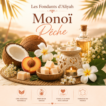 Fondant parfumé Monoi Pêche- Cire végétale artisanale