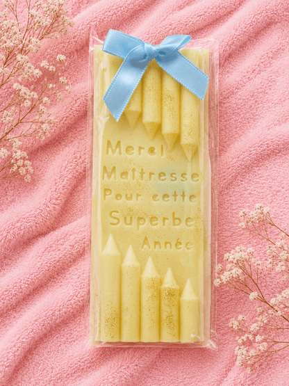 Tablette fondant parfumé personnalisée – Cadeau maîtresse ATSEM nounou – Cire de coco – Merci pour cette superbe année - Les Fondants d'Aliyah-Fondant parfumé