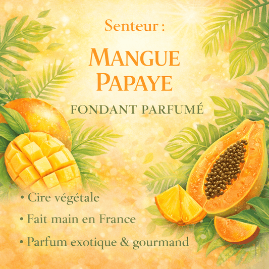 Fondant parfumé Mangue papaye - Cire végétale artisanale - Les Fondants d'Aliyah - Fondants parfumés