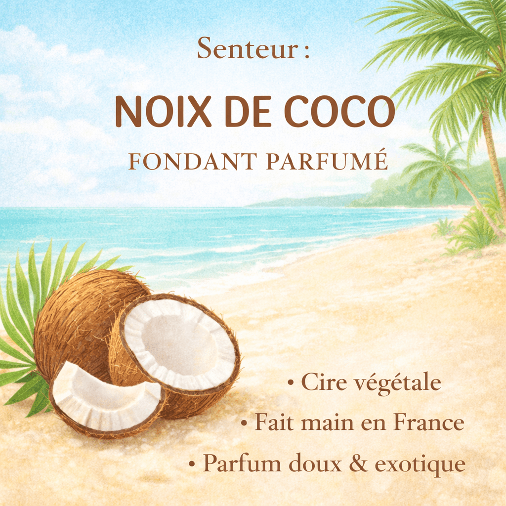 Fondant parfumé Noix de coco - Cire végétale artisanale - Les Fondants d'Aliyah - Fondants parfumés
