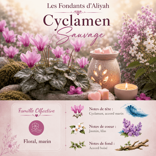 Fondant parfumé Cyclamen sauvage - Cire végétale artisanale - Les Fondants d'Aliyah-Fondants parfumés