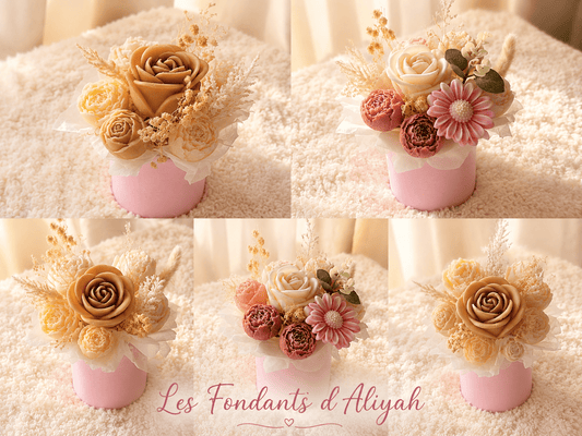 Bouquet de fondant parfumé artisanal – Bouquet décoratif parfumé – Cadeau original fait main – Toutes occasions - Les Fondants d'Aliyah - Fondant parfumé