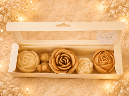 Coffret fondants parfumés fleurs – Cire de coco – Bouquet parfumé artisanal – Cadeau élégant – Fondants parfumés - Les Fondants d'Aliyah - Coffrets fondants parfumés