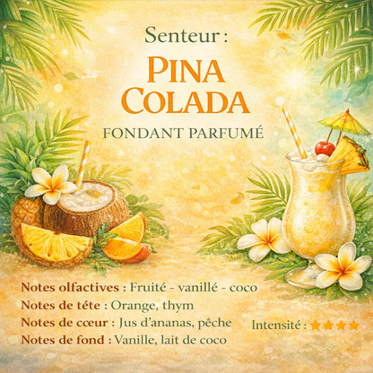 Fondant parfumé Pina colada - Cire végétale artisanale - Les Fondants d'Aliyah - Fondants parfumés