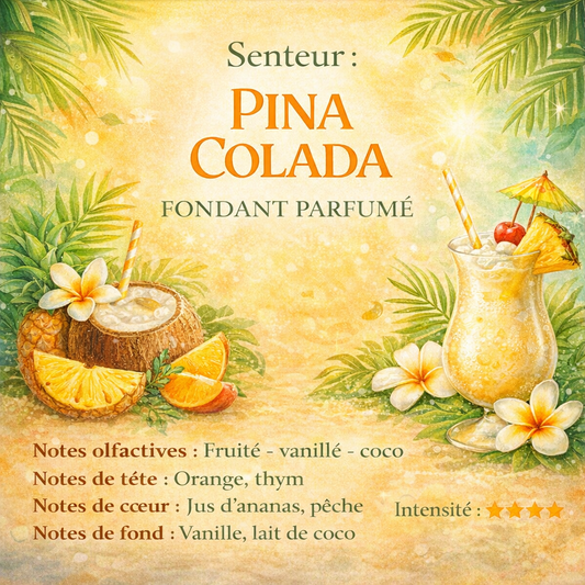 Fondant parfumé Pina colada - Cire végétale artisanale - Les Fondants d'Aliyah - Fondants parfumés