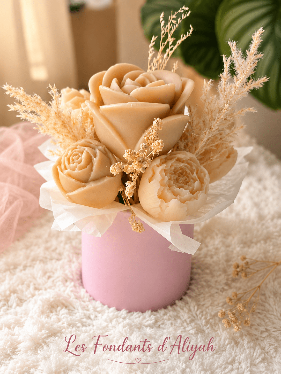 Bouquet de fondant parfumé artisanal – Bouquet décoratif parfumé – Cadeau original fait main – Toutes occasions - Les Fondants d'Aliyah - Fondant parfumé