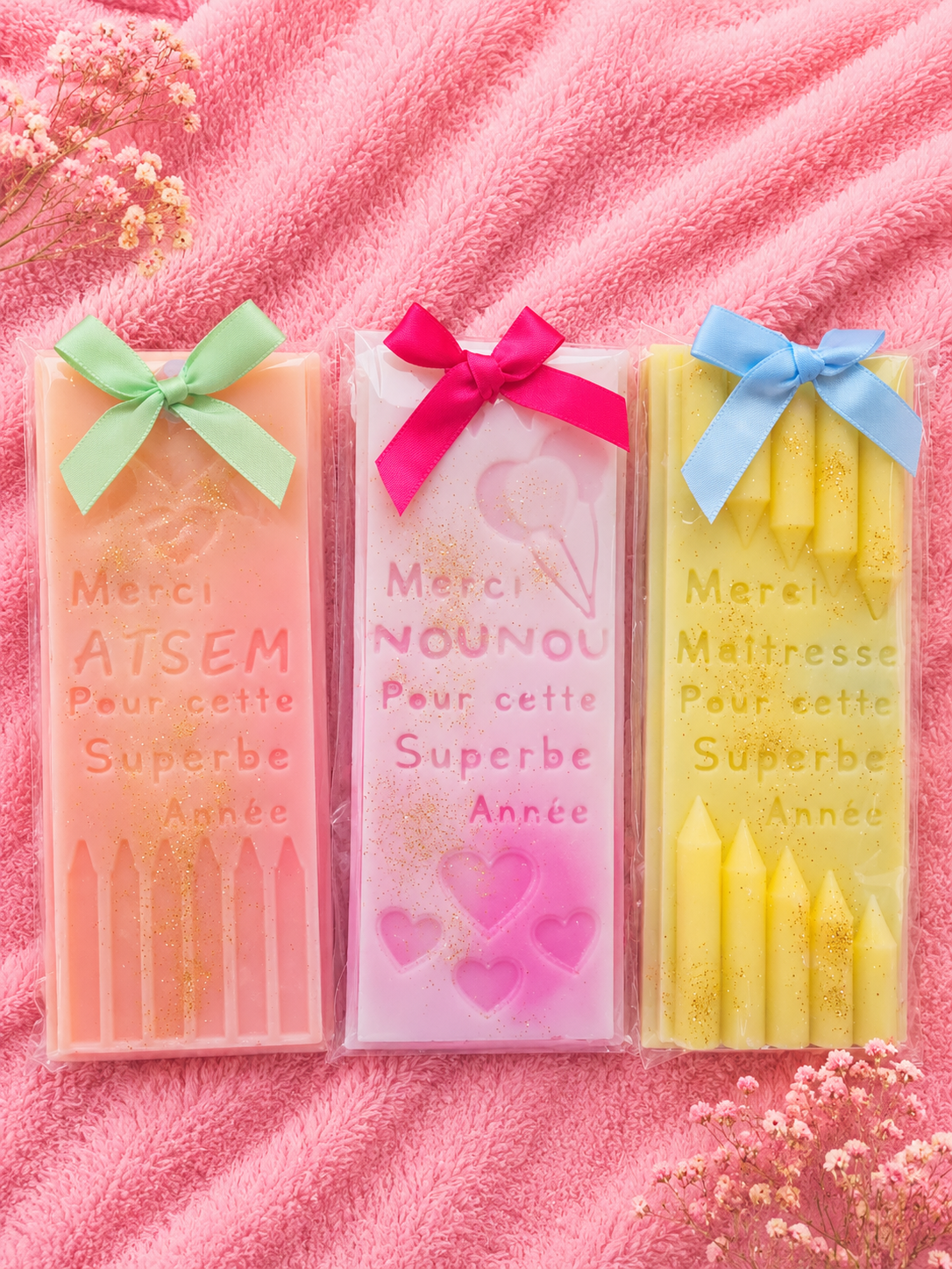 Tablette fondant parfumé personnalisée – Cadeau maîtresse ATSEM nounou – Cire de coco – Merci pour cette superbe année - Les Fondants d'Aliyah-Fondant parfumé