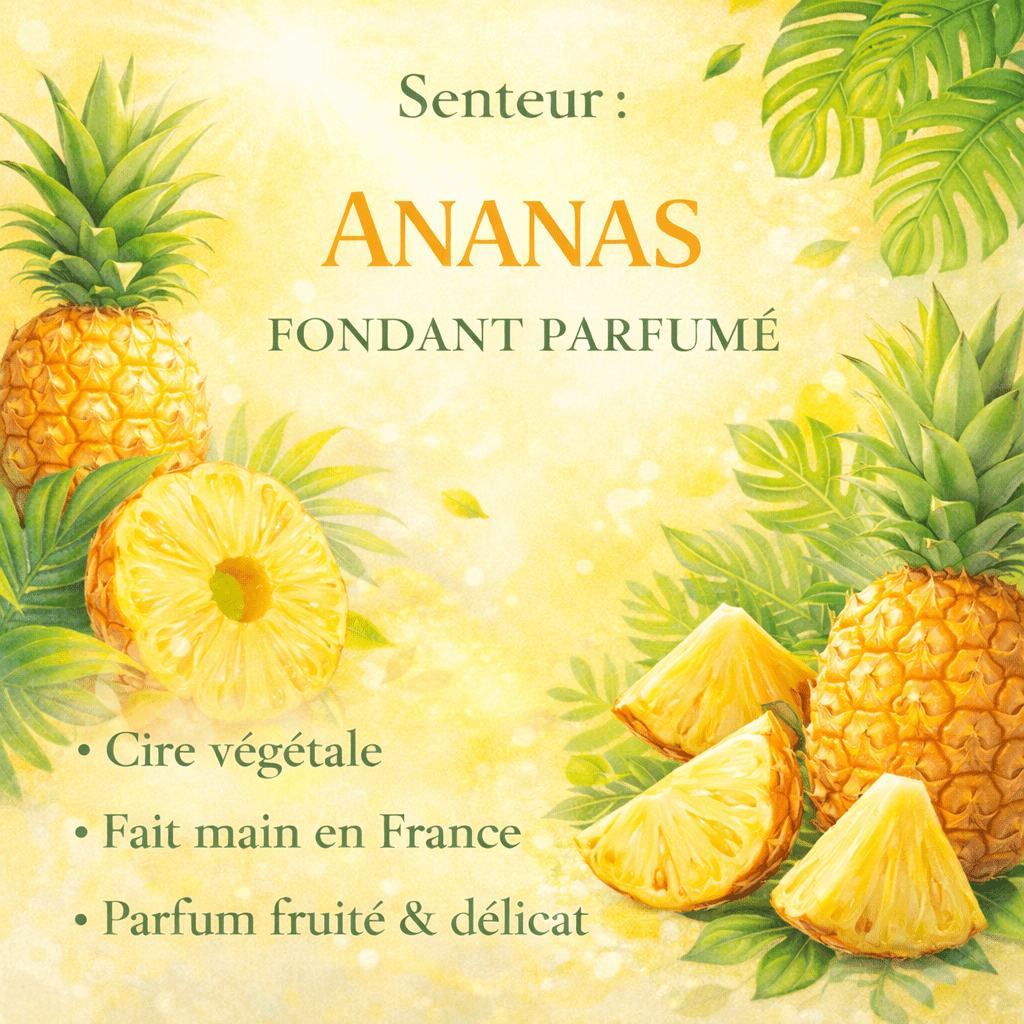 Fondant parfumé Ananas - Cire végétale artisanale - Les Fondants d'Aliyah - Fondants parfumés
